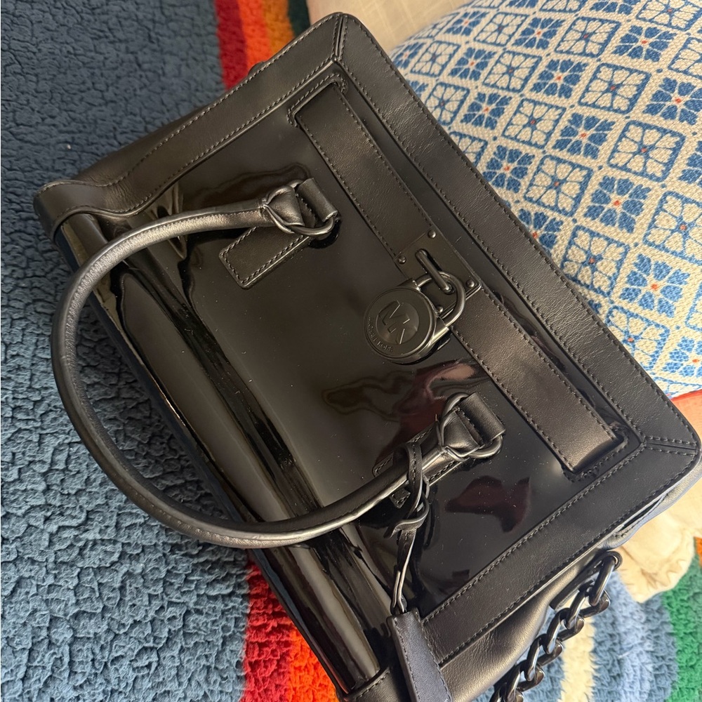 Michael Kors Black Patent Leather Handbag